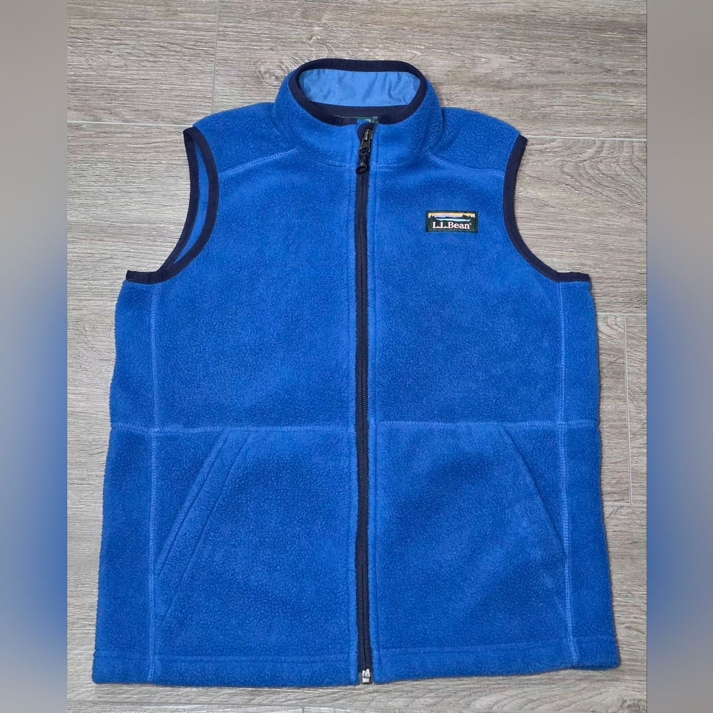 L L Bean Mountain Clasic Fleece Vest Kids Youth Size 10-12 Blue Unisex